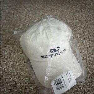 Vineyard Vines Cream Cap with Blue Logo